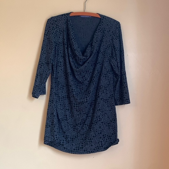 Cut Loose patterned Tunic Top blouse mature 3/4 sleeves - Picture 1 of 6